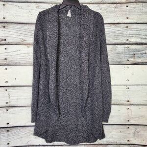 Vanity Gray Marled Open Front Cardigan Women’s Long Sleeve Cozy Sweater Small